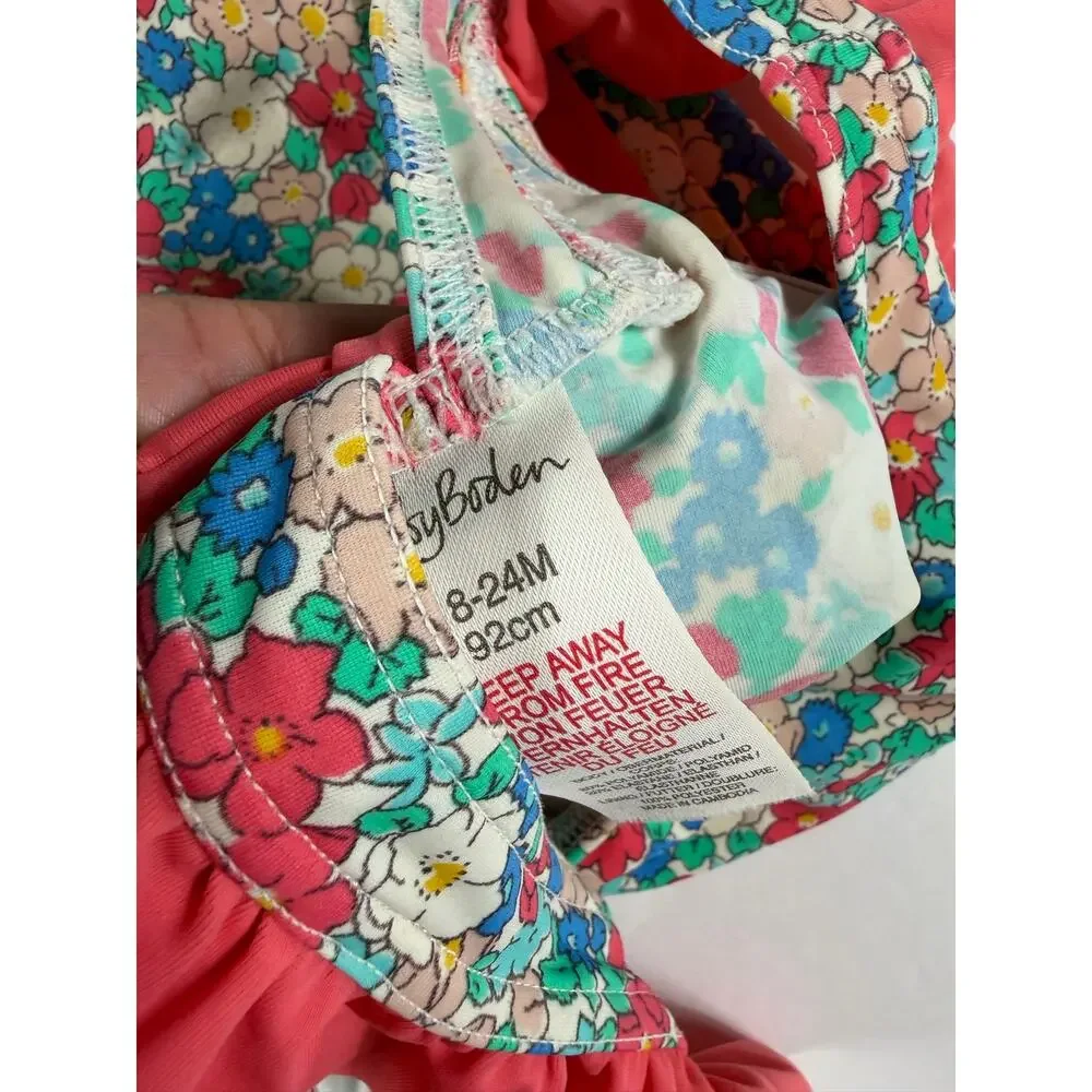 Mini Boden Baby Floral Ruffle One Piece Swimsuit 18–24 Months